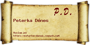 Peterka Dénes névjegykártya